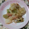うさうさまろん's cooksnap of when they made ベーコン入りアンチョビキャベツ炒め.