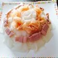 ハン・リー's cooksnap of when they made 記念日にお人形の寿司ケーキ♡ウエディング.