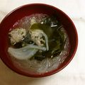 パンプキンチャボ's cooksnap of when they made 餃子作りで余った具de春雨スープ.