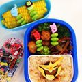 sukerie's cooksnap of when they made キャラ弁＊仮面ライダーガイム弁当♪型紙有.
