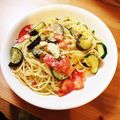 しろくま014's cooksnap of when they made 簡単☆ベーコンと夏野菜のトマトパスタ☆.