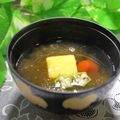 mielle's cooksnap of when they made 卵豆腐と梅干ととろろ昆布の冷たいお吸い物.