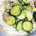 ゆみ25's cooksnap of when they made ズッキーニと豚肉炒め そうめん.