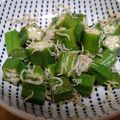 こずチャン's cooksnap of when they made オクラのじゃこ和え.