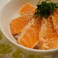 mybinue's cooksnap of when they made サーモンのたたき丼♡.