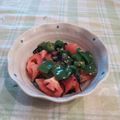 オレンジリング's cooksnap of when they made ピーマンとトマトの塩昆布和え.