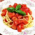 heesey's cooksnap of when they made 簡単。トマトの冷製パスタ.