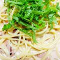 食べるの大好きぃー♪'s cooksnap of when they made ズボラだけど(笑)旦那が大好き塩辛パスタ.