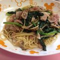 ltyiseめり's cooksnap of when they made 舞茸とほうれん草のガーリックスパゲッティ.