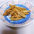 めみたん☆'s cooksnap of when they made レンジ４分！ごま★甘辛ごぼう。お弁当にも.
