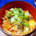 chisat00's cooksnap of when they made 味噌汁を取り分けて1人分チゲ♡.