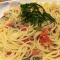 こうめこ９９'s cooksnap of when they made 大葉ツナトマトの冷製パスタ。柚子胡椒風味.