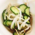 RYK1205's cooksnap of when they made ☆もやしときゅうりのなめ茸あえ☆.