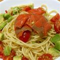 ウルトラキング's cooksnap of when they made スモークサーモンとアボカドの冷製パスタ.
