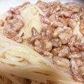 misagako's cooksnap of when they made 簡単♪納豆とクリームチーズのパスタ.