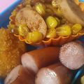 N☆0610's cooksnap of when they made 魚肉ソーセージを焼肉のタレで☆お弁当に.