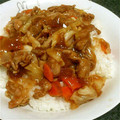 bunbun＊'s cooksnap of when they made 豚肉とキャベツのオイスターソース炒め丼.