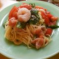 ladyamo's cooksnap of when they made トマトとバジルの冷製パスタ☆生ハムのせ.