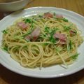 みくろママ's cooksnap of when they made 水菜とベーコンの和風ペペロンチーノ.