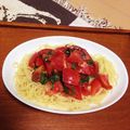 ぼちぼち料理してます's cooksnap of when they made 簡単！ランチに♫トマトと大葉の冷製パスタ.