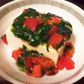 たくまぁ's cooksnap of when they made ちょいと一品★モロヘイヤとトマトの冷奴.