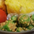 めかにか's cooksnap of when they made ～オクラのゴマ味噌和え～.