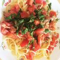 うさぎじるし's cooksnap of when they made 大葉ツナトマトの冷製パスタ。柚子胡椒風味.