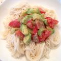 ひなたんぽぽ's cooksnap of when they made トマトとアボカドの塩麹だれそうめん.