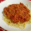 natycocoo's cooksnap of when they made 簡単秘密のミートソースパスタ❤ボロネーゼ.