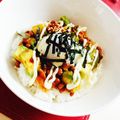 へんちぇ's cooksnap of when they made やばウマ！！アボガドキムチ納豆丼！！.