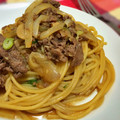 micakino's cooksnap of when they made プルコギときのこの和風パスタ.