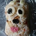 nekowahaha's cooksnap of when they made 名犬チーズ おにぎり 簡単キャラ弁.