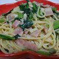 norirenrui's cooksnap of when they made 小松菜とベーコンのめんつゆバターパスタ.