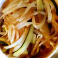koomee's cooksnap of when they made ズッキーニともやしの、ポン酢炒め　梅風味.