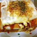 座敷童子のアレックス's cooksnap of when they made ふわふわ食感のお好み焼き風チーズトースト.