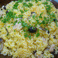 norisrm's cooksnap of when they made 鶏ときのこのガーリック炊き込みピラフ.