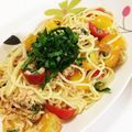 うさ2013's cooksnap of when they made 大葉ツナトマトの冷製パスタ。柚子胡椒風味.