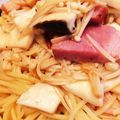 ぴーぱちゃい's cooksnap of when they made 【油いらず】きのこのヘルシー和風パスタ.