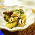 putimiko's cooksnap of when they made ナスとササミのからし醤油和え✿.