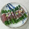 サーフブレイド's cooksnap of when they made 簡単おつまみ☆きゅうりの生ハム巻き☆.