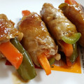あーみねぇ's cooksnap of when they made 簡単！ピーマンの肉巻き炒め.
