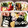 raivi's cooksnap of when they made 運動会トトロ＆まっくろくろすけキャラ弁当.