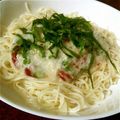 竜あん's cooksnap of when they made 栄養満点♪梅オクラとろろそうめん.