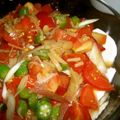 arisa06's cooksnap of when they made なめ茸オクラトマトのせ　冷や奴.