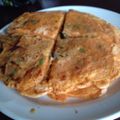 YuMy84's cooksnap of when they made キムチチヂミ.