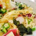 pow虫's cooksnap of when they made タコと夏野菜の和風冷製パスタ.