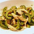 ノブカホ's cooksnap of when they made ゴーヤと鶏ささみの中華和え.