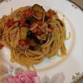真珠星α's cooksnap of when they made 残り物で☆豚肉トマトナスのパスタ.
