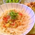 kurukurumin's cooksnap of when they made ５分で完成♪アボカド＆トマトの冷うどん.