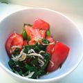 kazyue's cooksnap of when they made 免疫力↑トマトとつるむらさきのポン酢合え.